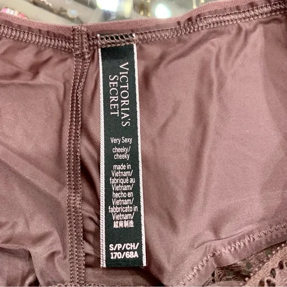 💖 Rose Taupe Banded Leopard Lace Cheeky Panty - Picture 8 of 8